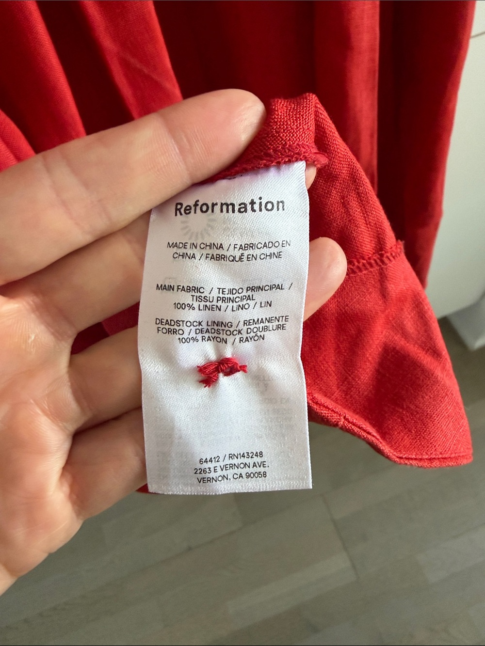 Reformation Balia Linen Dress Red - Size 4 - Picture 12 of 14